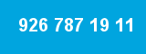 926 787 19 11 926 787 19 11